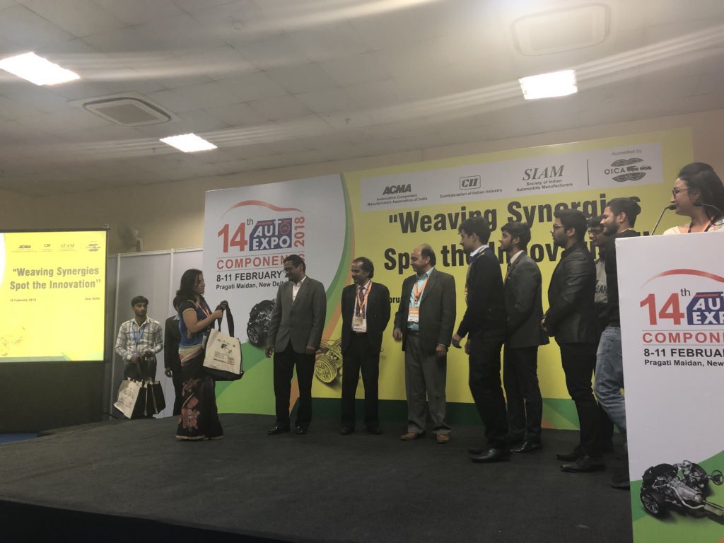 AEComponentShow's tweet photo. Winners of the ‘Weaving Synergies: Spot the innovation’ contest were: 
3rd Runner up: DAV Team 1
2nd Runner up: Kurukshetra Uni.
1st Runner up:  Academy Pune
Winner: Amity University
#AECompShow18 https://t.co/2jG3dX4Ilk