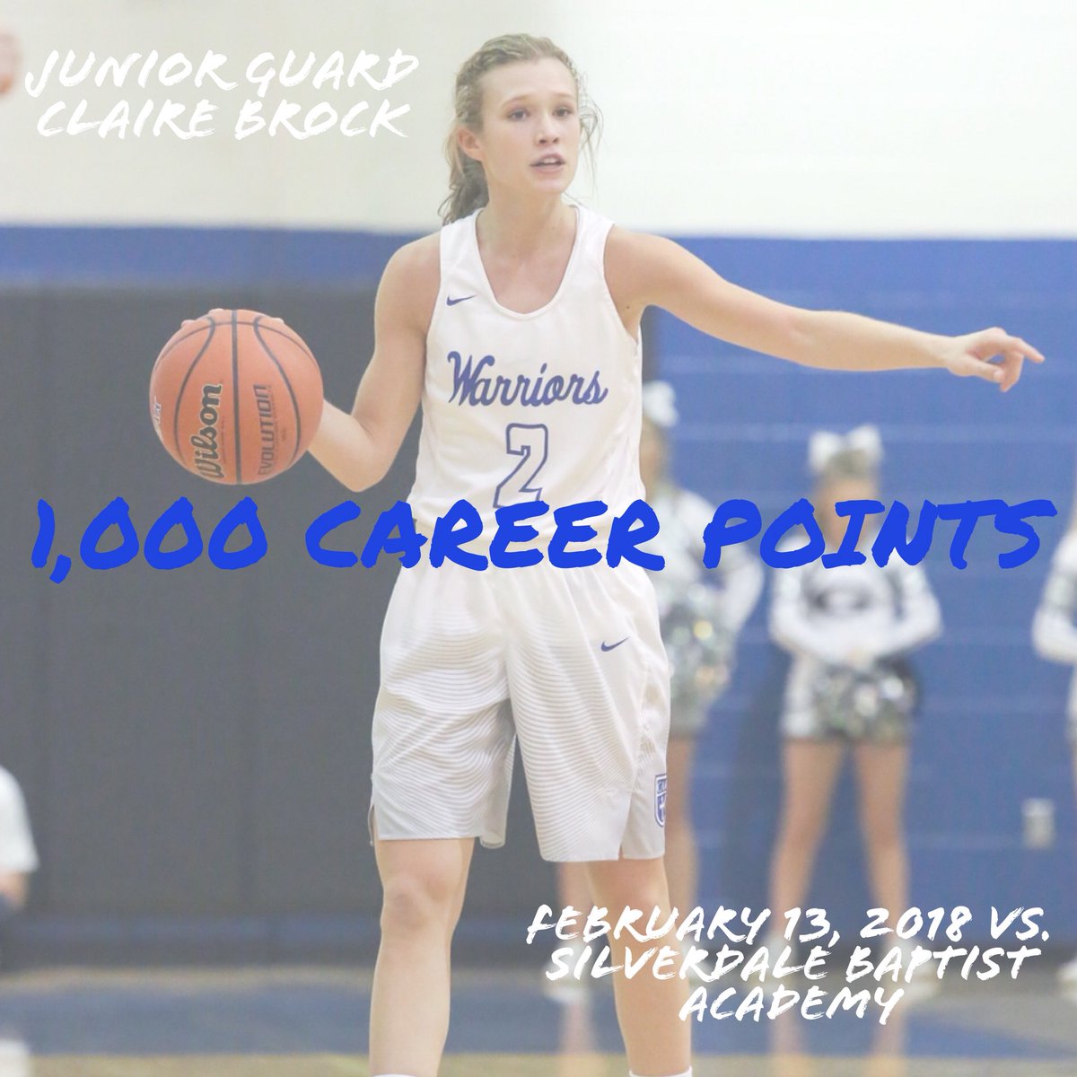 CAKWarriorsWBB's tweet image. Congratulations to junior guard Claire Brock for scoring her 1,000 career point in a region tournament win over Silverdale. Brock led the warriors in scoring with 27 points and 6 assists in the game @prepxtra