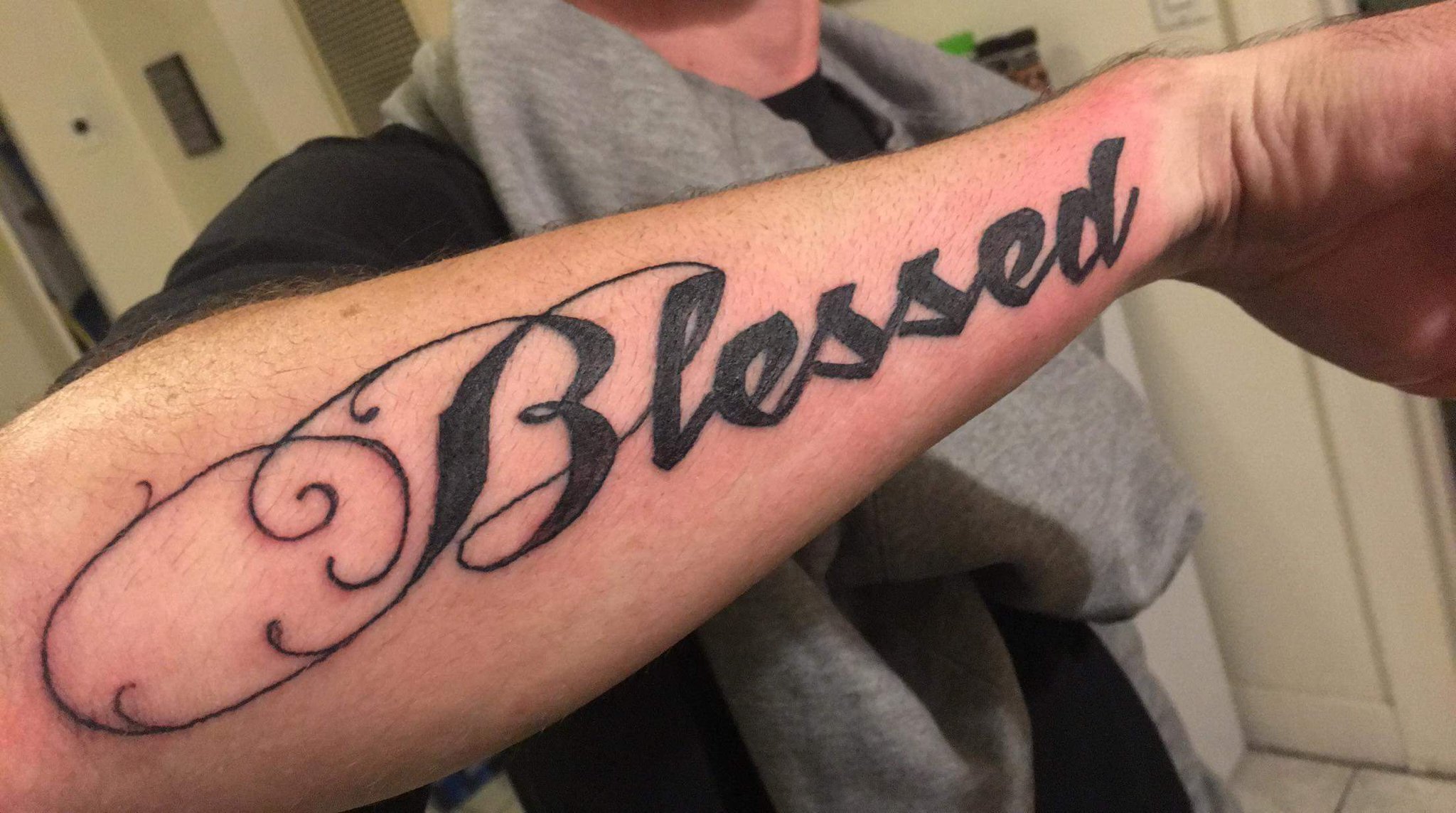 Blessed Tattoos  Pesquisa Google  Blessed In Cursive Letters  Free  Transparent PNG Clipart Images Download