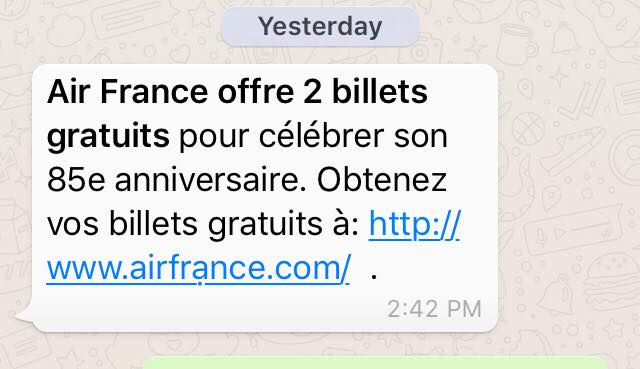 Yesterday, AirFrance was the victim of a homoglyph attack. Can you see the trick ? #socialengineering #cybersécurité #cyberattack