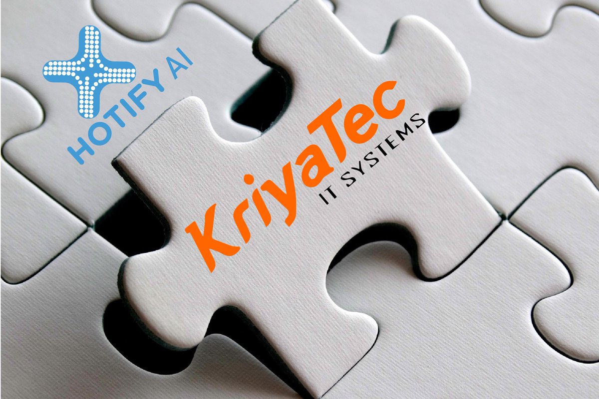 HotifyAI's tweet image. KriyaTec IT Systems Pvt. Ltd. partners with Hotify to launch AI-powered solutions for the #FinTech, #Healthcare, #Logistics and Industrial Process #Automation Clients. Read More: bit.ly/2nYTzAd