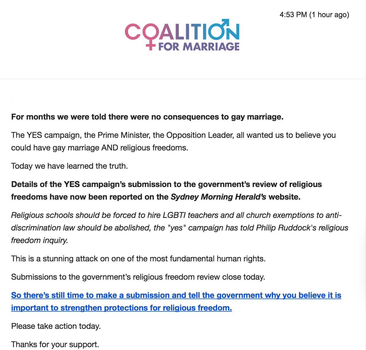 CoalitionForMarriage on Twitter: "We&#29;re sorry that our email