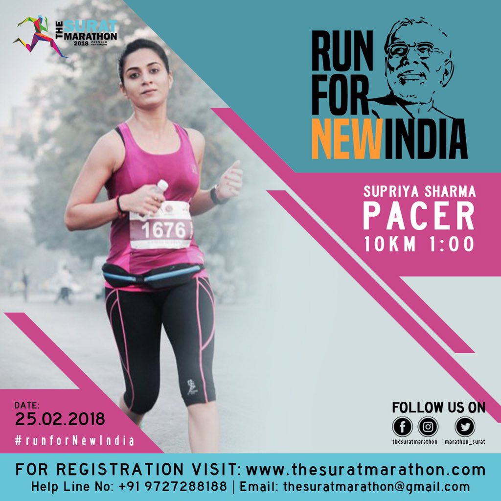 marathon_surat's tweet photo. Proud to Welcome our Pacers
Register: https://t.co/6016pmlBfr

#runfornewindia 
#zerowastesurat
#tapisuratslifeline
#runnersfortapi
#puretapi 
#runsurat
#runfortapi
#nightmarathon
#thesuratmarathon https://t.co/15EBaGR4HJ