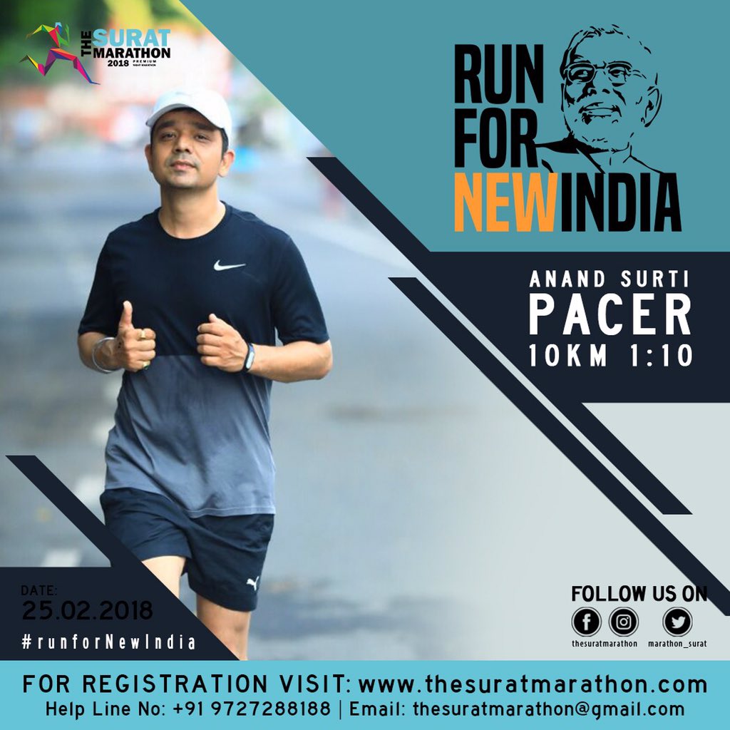 marathon_surat's tweet photo. Proud to Welcome our Pacers
Register: https://t.co/6016pmlBfr

#runfornewindia 
#zerowastesurat
#tapisuratslifeline
#runnersfortapi
#puretapi 
#runsurat
#runfortapi
#nightmarathon
#thesuratmarathon https://t.co/lLXRPD1rx5