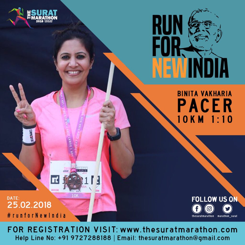 marathon_surat's tweet photo. Proud to Welcome our Pacers
Register: https://t.co/6016pmlBfr

#runfornewindia 
#zerowastesurat
#tapisuratslifeline
#runnersfortapi
#puretapi 
#runsurat
#runfortapi
#nightmarathon
#thesuratmarathon https://t.co/lLXRPD1rx5