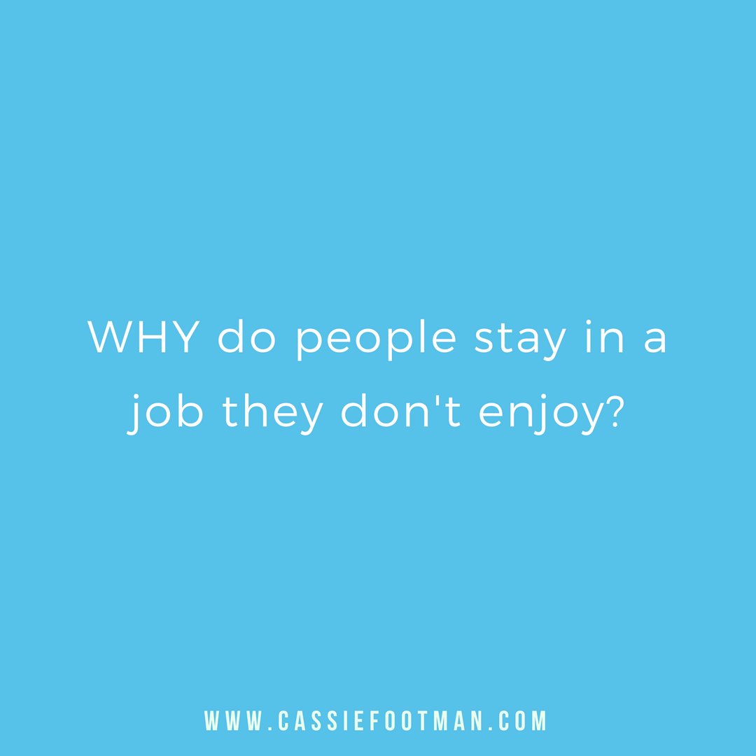 Why do you think people stay in jobs they don't enjoy? 
Money, fear, lack of self-belief to change? Comment below! 
#EscapeTheRatRace #CareerQuestion