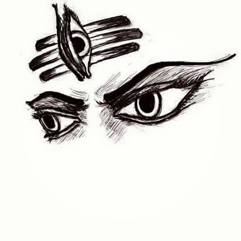 lord shiva angry face sketch