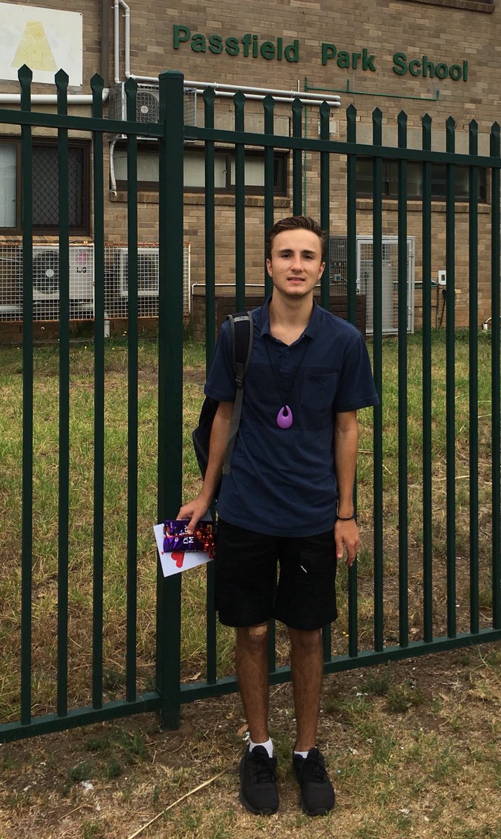 So proud....1st day of many volunteering at his former school. Thank you <a href="/ParkPassfield/">Passfield Park</a> for allowing Blair to give back to his learning community. His post school life is looking good. Now for the NDIS to come to the party!