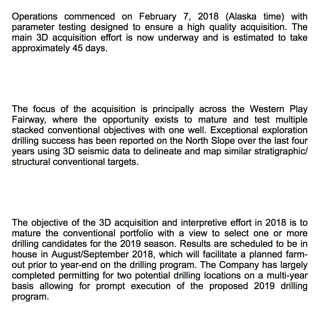 Multibagger_AIM's tweet photo. #88e RNS - Icewine 3D seismic survey commenced across Project Icewine acreage. I had a chat with Dave Wall (CEO) a couple weeks ago. 88E are looking to deliver two farm outs by the end of 2018. It remains my number one share on £ invested terms. https://t.co/ELhd0m2Z1p