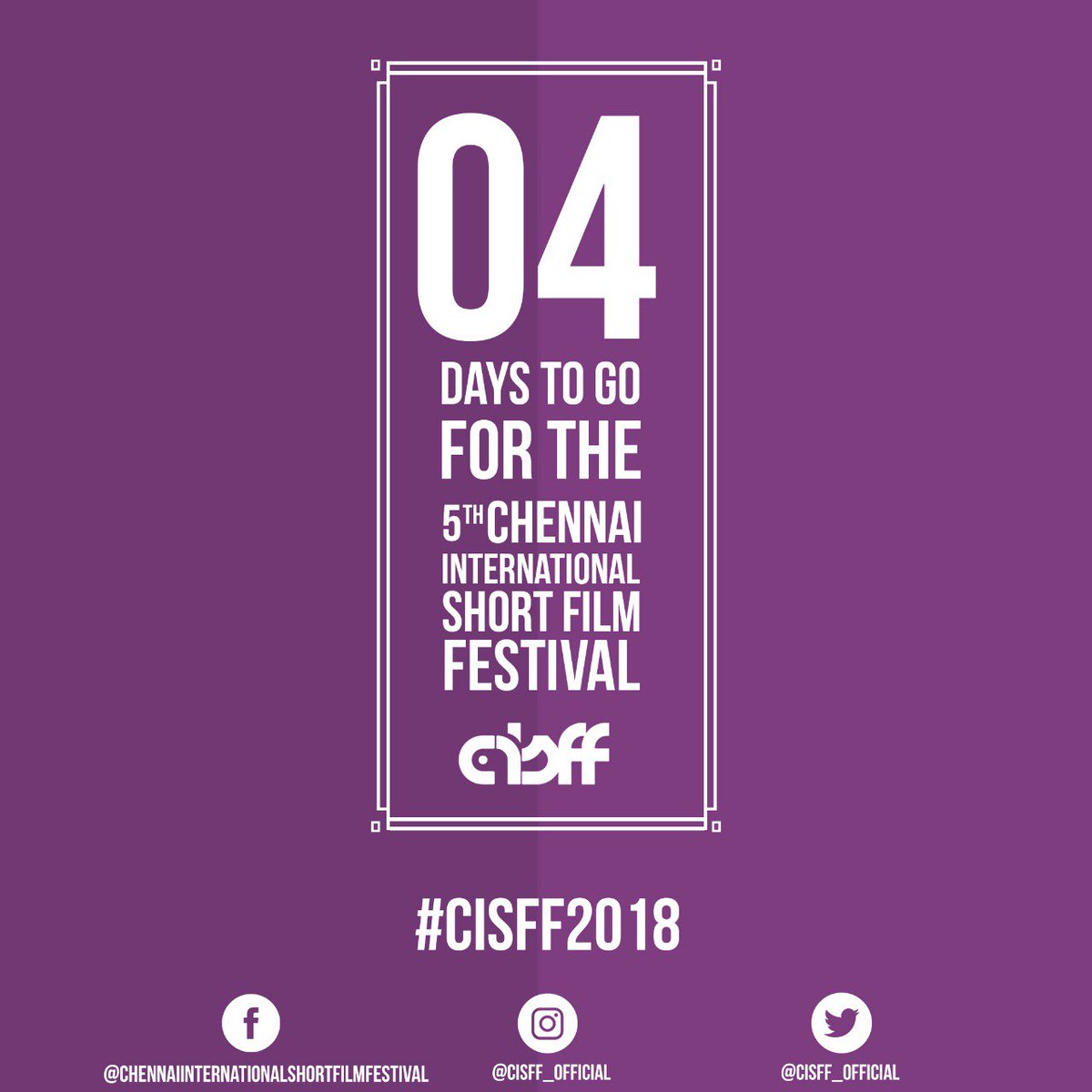SSMusicTweet's tweet photo. 4 Days To Go For #CISFF2018 at Chennai ...! Free Entry Passes @ https://t.co/7GqpvB5mOR Register Here..! https://t.co/rZ80D2Y3lF