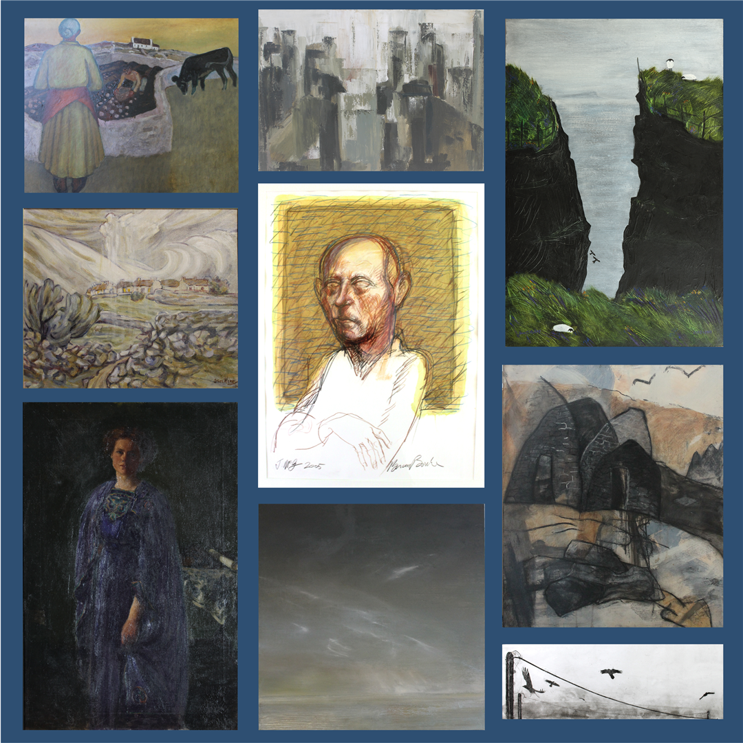 ARTnuigalway's tweet photo. Preview of Looking West exhibition of nine artworks from the @NUIGalway art collection ahead of loan to the Irish Embassy in Paris. 21 - 24 Feb, 12 - 4pm, Art Gallery, Quadrangle. Opening reception: Wed, 21 Feb, 12 noon. All welcome! https://t.co/VSka1bWVEb
