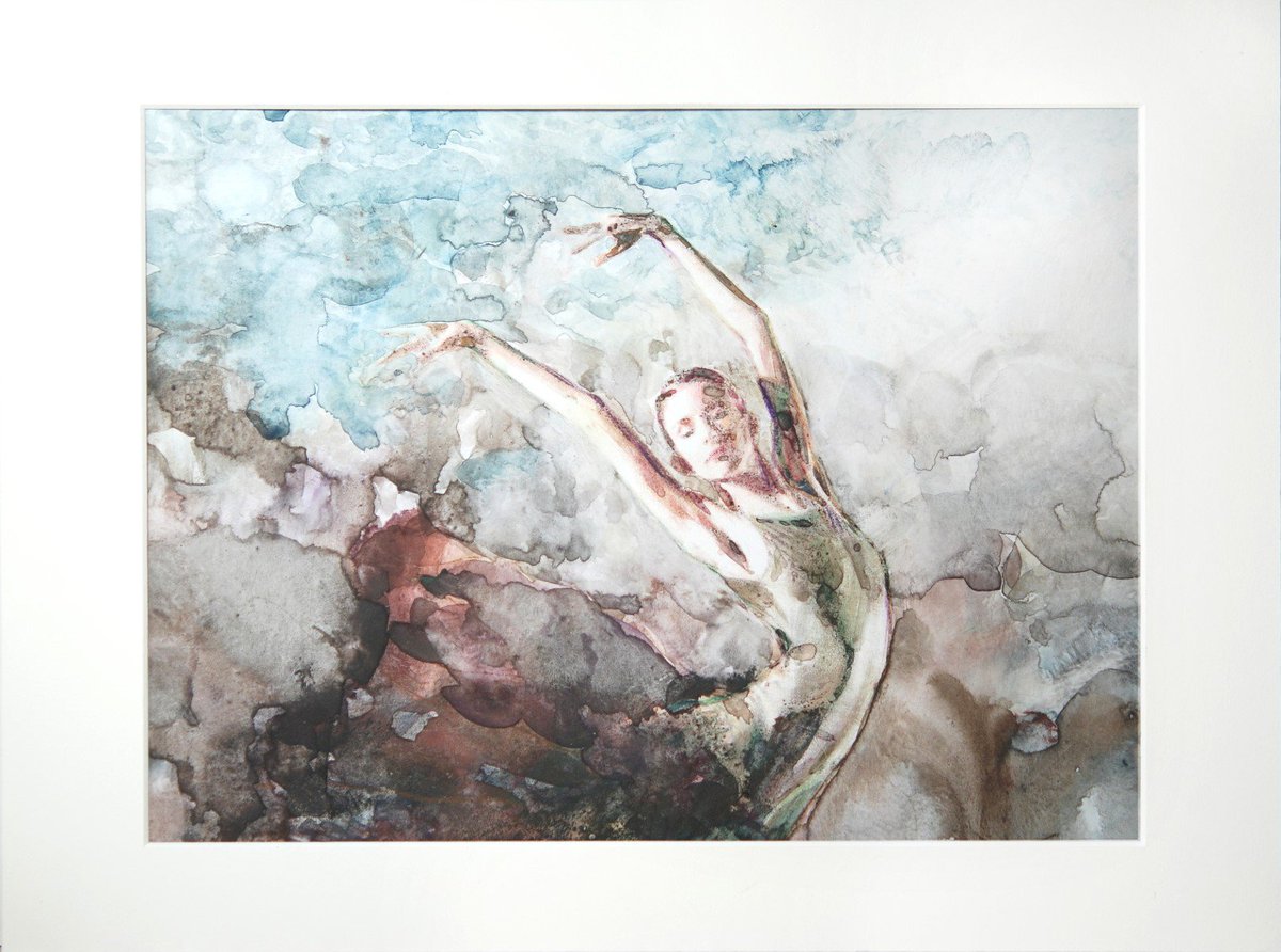 aleksgalas's tweet photo. #watercolor 'Dance' with #papermat dimensions 31x23cm with #passepartout 40x30cm #dance #ballet #ballerina #swanlakeballet #swanlake #ballerinashoes #ballet #balletart #balletpainting #portraiture #portrait #aleksandragalas https://t.co/JU72IsOLyU