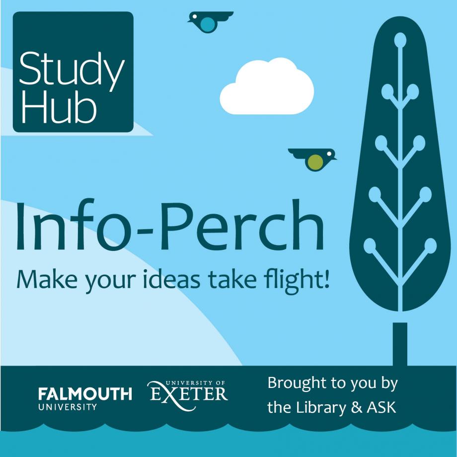 FXLibrary's tweet photo. Come and #InfoPerch at #Falmouthcampuslibrary today! We'll be waiting between 1-2pm with help and advice. https://t.co/yPyCVHsgN6 https://t.co/3HDRCPOT59