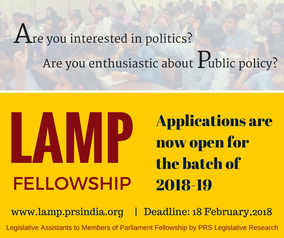 PRSLegislative's tweet photo. One week to go for #LAMPFellowship applications to close.  To apply: https://t.co/eyIiRJJa8N https://t.co/ODfCYXEOOI