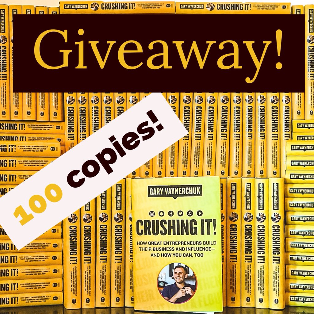 Giveaway! Crushing It! by Gary Vaynerchuk. We are giving away 100 copies of <a href="/garyvee/">Gary Vaynerchuk</a> newest book. To enter, "Follow" Orange Cactus Coffee, and "Retweet" this promotional post. The contest will run through February 17th. #CrushingIt #garyvee #crushingitgivaway #cactuscrushingit