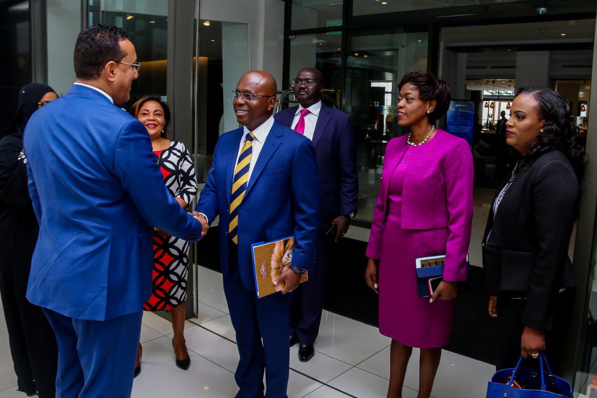 KTB Chairman <a href="/KariukiJimi/">Jimi Kariuki</a> receiving CS Tourism and Wildlife <a href="/tunajibu/">Hon. Najib Balala E.G.H</a> to the National Tourism Stakeholders Forum #TransformTourismKE