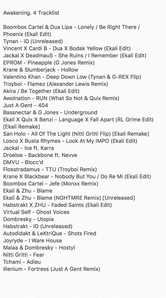 EkaliMusic's tweet photo. Awakening 4 Tracklist. Uploading tomorrow morning on Soundcloud https://t.co/63UBnHd1k5