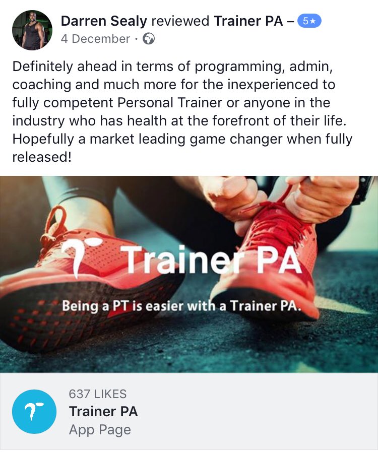 trainer_pa_uk's tweet photo. Great to see these reviews coming in! #fitness #tech #workouts #nutrition #PersonalTrainer #gym #trainerpa https://t.co/9wmNbxukPc