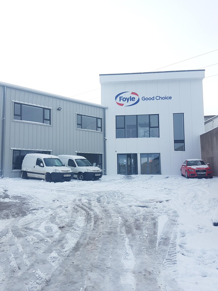 foylefoodgroup's tweet photo. #snowy scenes coming from our Omagh site today - featuring a sneak peak of our new Foyle Ingredients building. (Yes i understand that it is currently still a construction site , but the outside does look good) 
;)

#Monday #MondayMotivation #snow #NiceToLookAt https://t.co/h1ZCzWJYlN