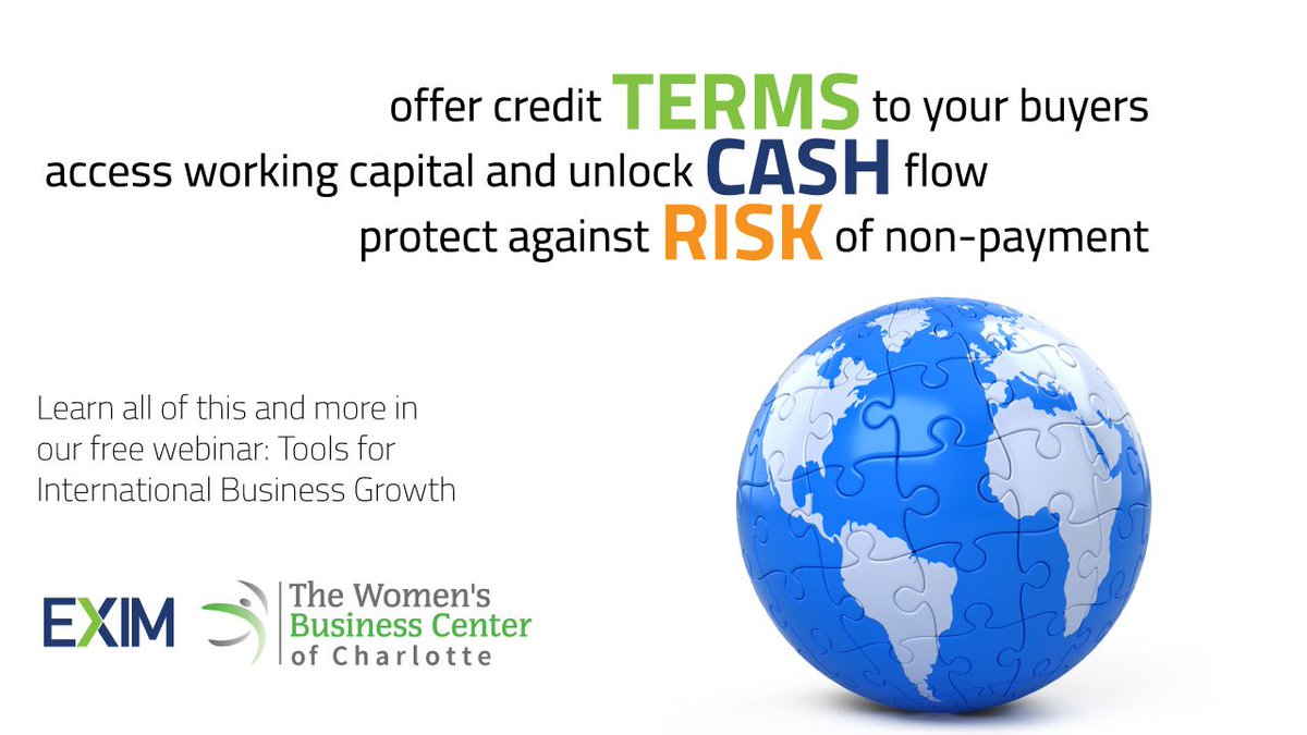 EximBankUS's tweet photo. Join EXIM and @WBCCharlotte for a FREE webinar: Tools for International Business Growth - February 13 @ 1:30pm - https://t.co/sSMj1UgzVX https://t.co/tG92GjWtve