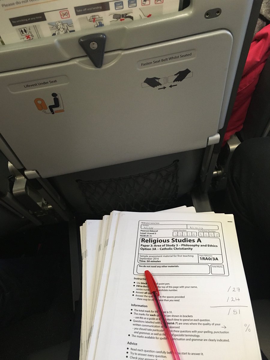Ready with Year 11s papers to mark on the plane ✈️ #teacherholiday#hopeyourevisedyear11