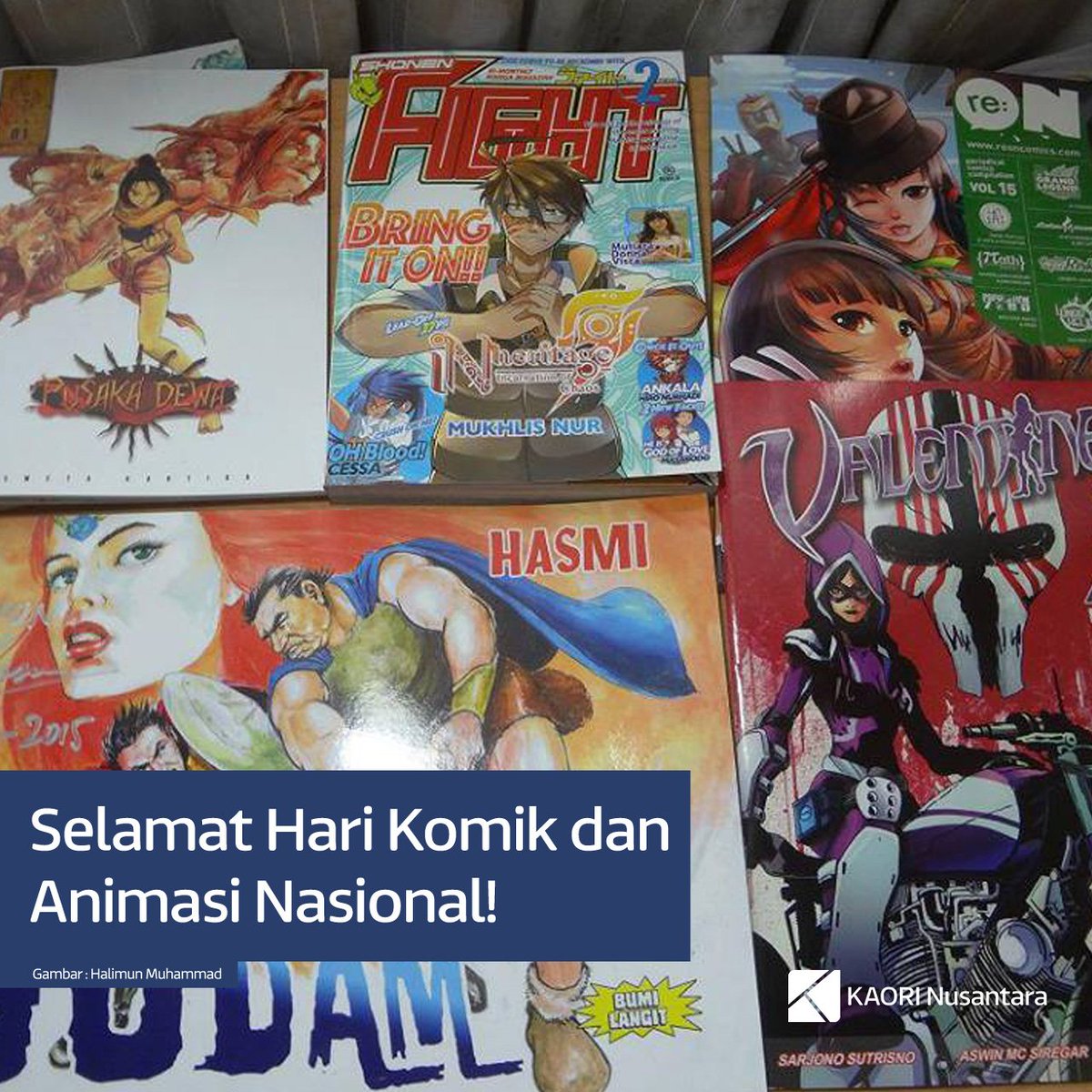 Hari ini 12 Februari 2018 bertepatan dengan hari komik dan animasi nasional. Komik dan karya animasi Indonesia manakah yang menjadi favorit #Kaoreaders? Mari tetap dukung industri komik dan animasi Indonesia agar jaya di nasional maupun internasional!