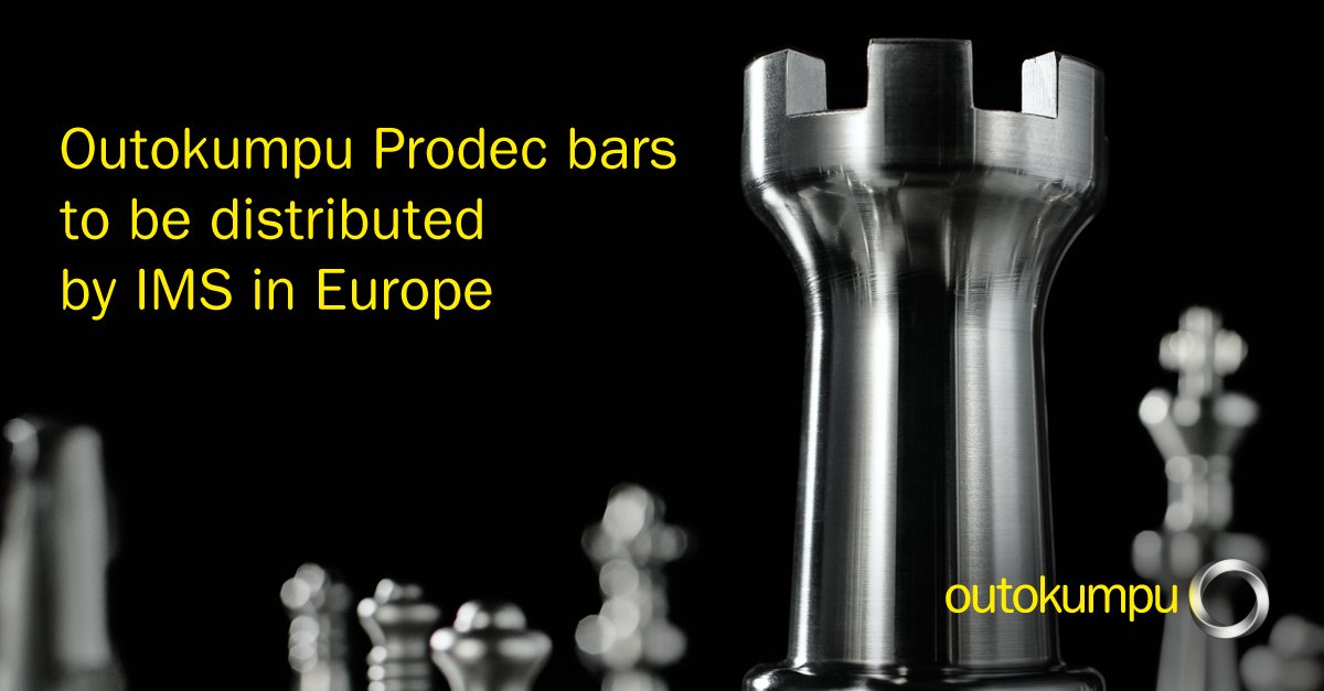 Outokumpu's tweet image. IMS to bring @Outokumpu #Prodec superior machinable bars across Europe #stainlessbar #machining bit.ly/2CdJweM