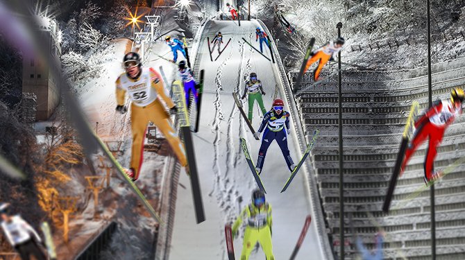 DeSpeld's tweet photo. Chaos bij de massastart van het skispringen -  Schansspringers erg aan elkaar gewaagd https://t.co/WAvtGl3G8b https://t.co/maHTeBJ1Fo