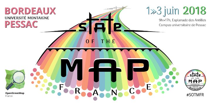 À vos calendriers ! Le State of the Map France 2018 se déroulera du 1er au 3 juin à Pessac (33) sur le campus de l'Université Bordeaux Montaigne

Infos à venir ici et sur openstreetmap.fr/sotmfr2018
cc <a href="/Villedepessac/">Ville de Pessac</a> <a href="/UBMontaigne/">Université Bordeaux Montaigne</a>
#SotMFR #OpenStreetMap