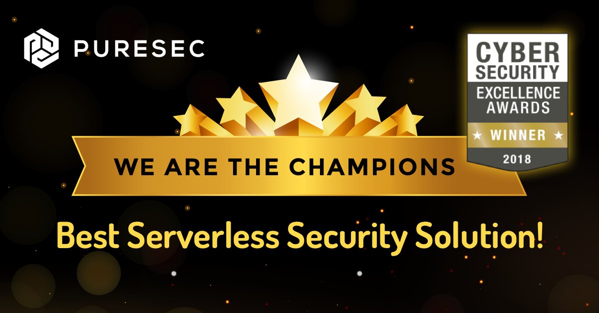 PureSecTeam's tweet image. Proud to be the winners of Cybersecurity Excellence Awards for Best #Serverless Security Solution!
bit.ly/2EDeZMV
#serverless #serverlesssecurity @orysegal @ShakedZin
