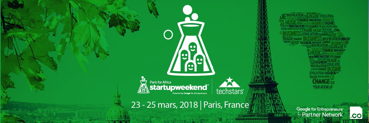 <a href="/Awudafrica/">Awuda</a> organise son premier #SWParisforAfrica !!
Venez créer votre startup et vous faire un réseau d'entrepreneurs !! 

Suivez ce lien --> communities.techstars.com/france/paris--…