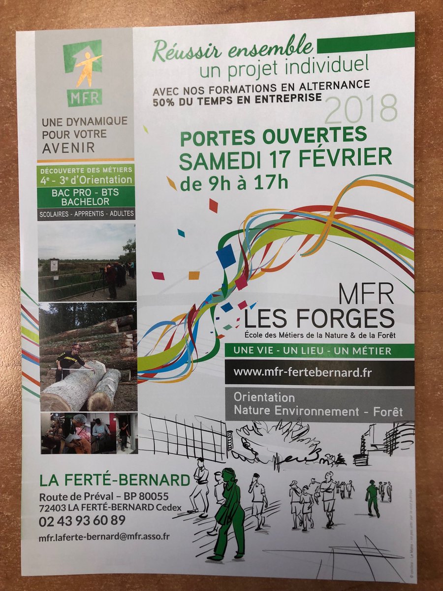 MfrLaferte's tweet photo. Journée portes ouvertes ce samedi à la mfr#fertebernard#paysdelaloire#
On vous attend nombreux https://t.co/Ec5MgjqZ59