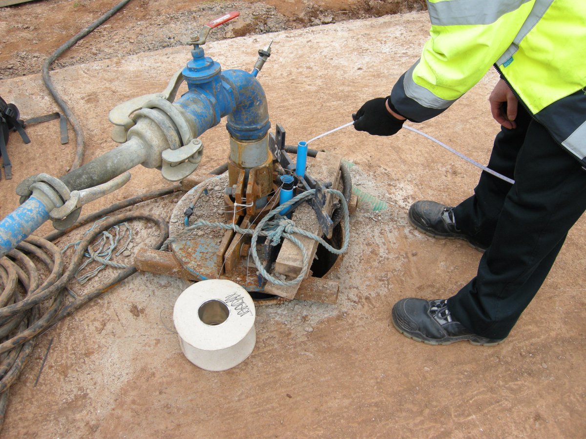 GeoscienceEA's tweet photo. The bread & butter for any #hydrogeologist is in the collecting of #groundwater level & #waterquality data. @GeoscienceEA officers collect groundwater data to underpin & inform our licensing strategies,#PumpingTest impact applications, water situation reports & groundwater models https://t.co/FRJqeyXM4P