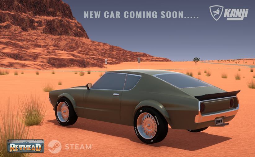 Revheadgame's tweet photo. The new car is on the way. Her name is Kanji, a real powerful beast. Coming soon! #madewithunity #indiegame #indiedev #SIMULATION #pcgaming #Steam #indie #racing https://t.co/sANnu5FhwP