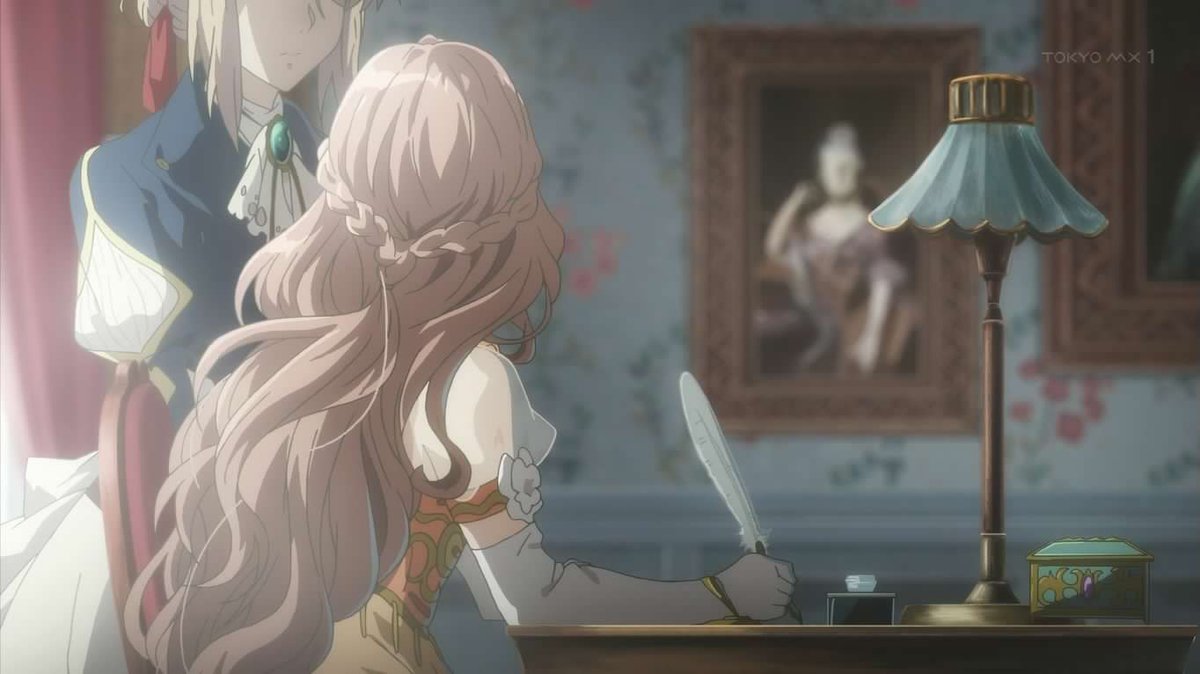 Aranime ヴァイオレット エヴァーガーデン 5話 人を結ぶ手紙を書くのか 王国を継ぐ姫と王子との公開恋文を綴る事になったヴァイオレット 王女が心に抱く感情が涙とともに語られて 本当の気持ち が現れててとても美しかった 自動手記人形