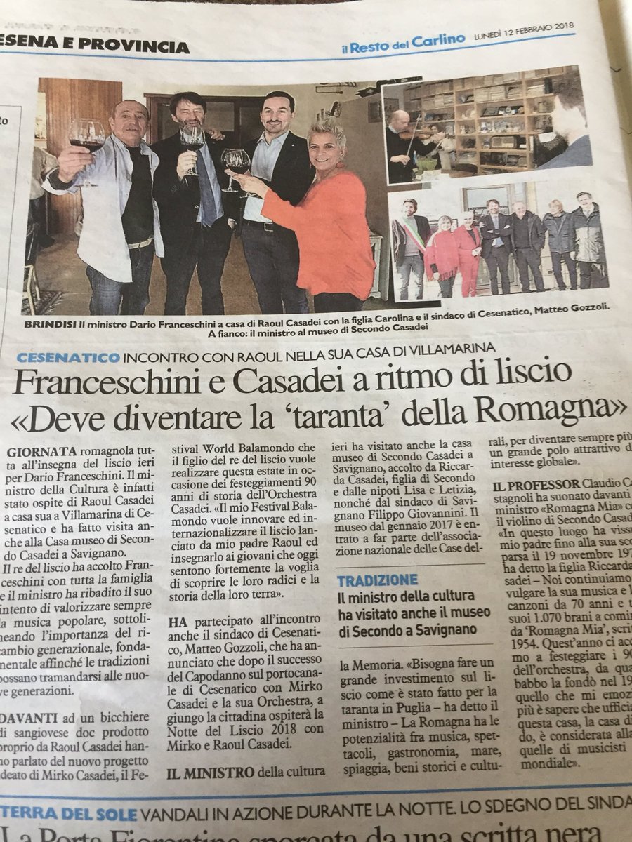 Bellissimo incontro tra il ministro <a href="/dariofrance/">Dario Franceschini</a>  è il re del Liscio #raoulcasadei  in casa #casadei anche il sindaco di #cesenatico <a href="/MatteoGozzoli/">Matteo Gozzoli</a>
