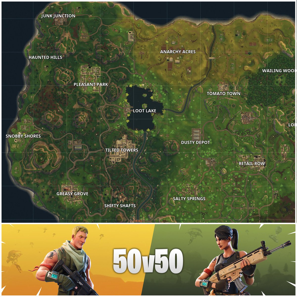 ⚡Parece ser que el modo 50vs50 va a volver pero con cambios.⚡
Estos serian los cambios:
-Autobuses para cada equipo
-Ver a tu equipo en el mapa
-Mas caidas de suministros
¿Que os parecen los cambios?