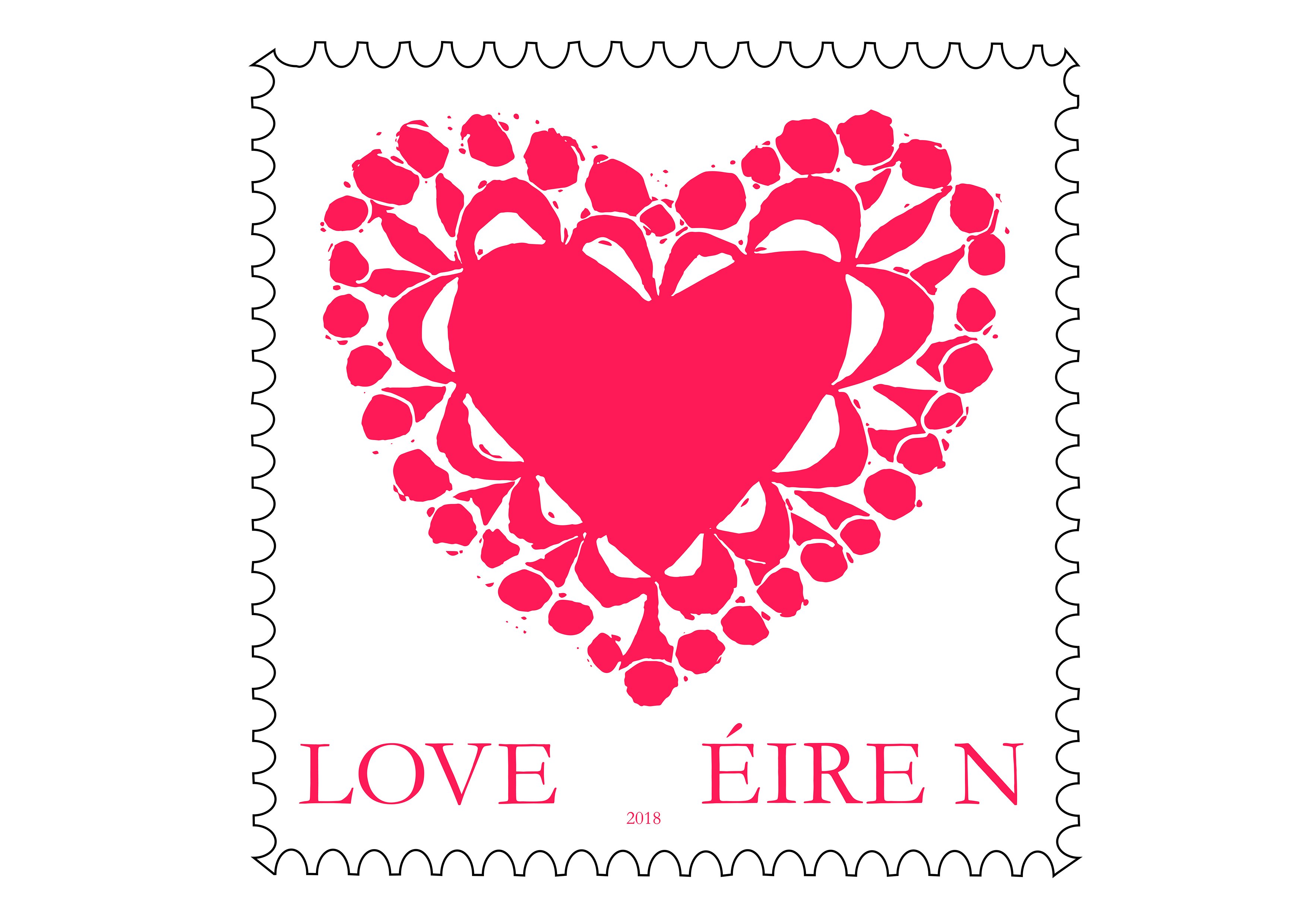 Red Heart Love Wedding Postage Stamps