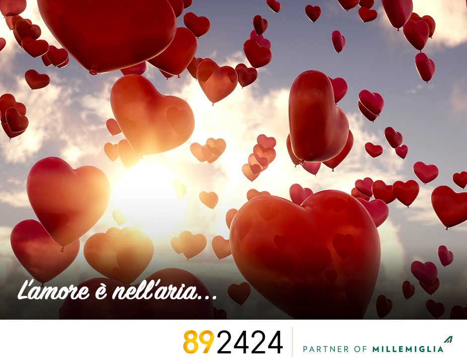 Con 89.24.24 è sempre #SanValentino! Per ogni chiamata tante miglia bonus fino al 14 febbraio con il programma MilleMiglia bit.ly/500Miglia
