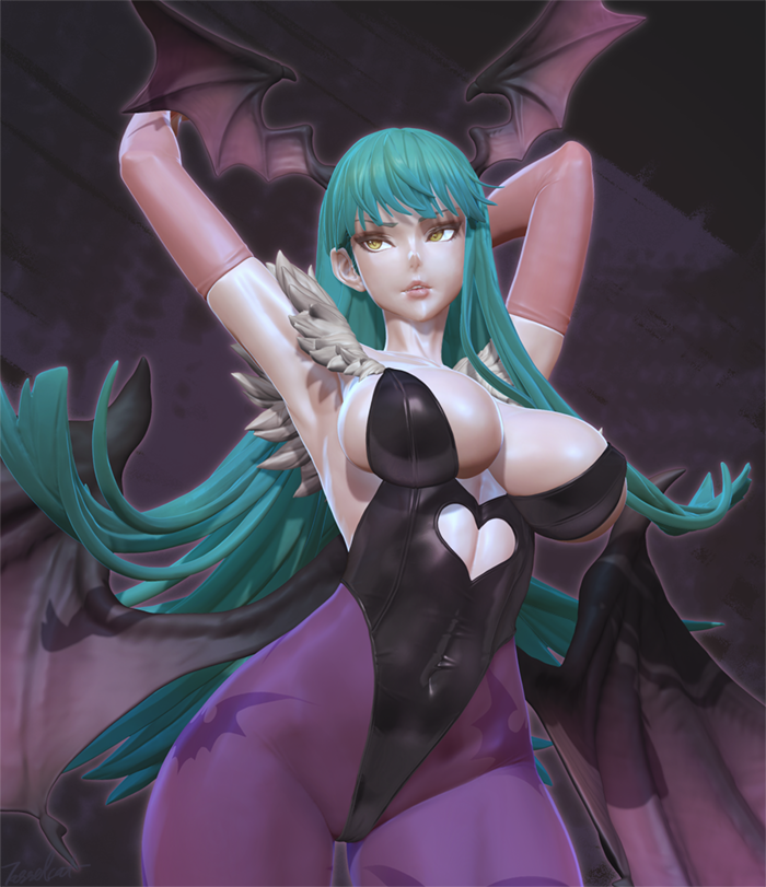 tasselcat's tweet photo. #morrigan https://t.co/lFI1uHw4rd