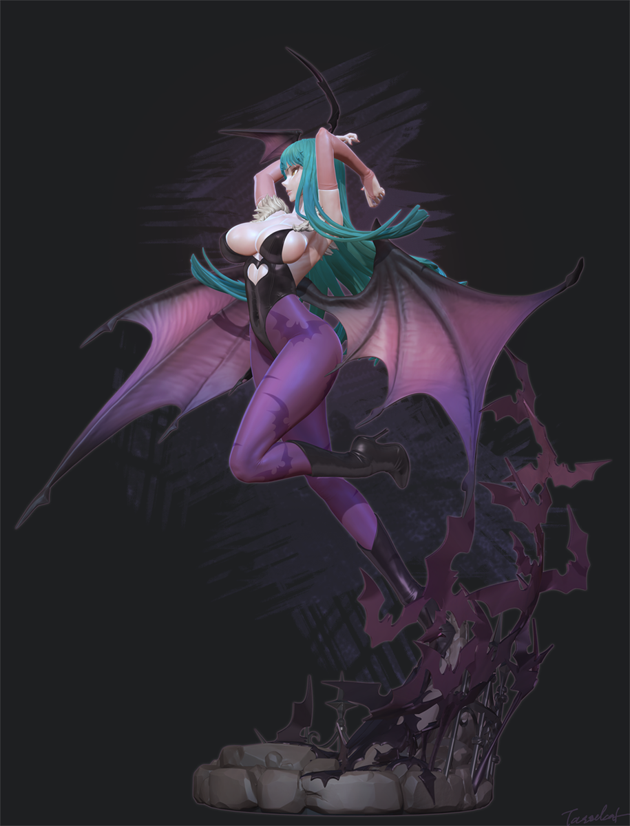 tasselcat's tweet photo. #morrigan https://t.co/lFI1uHw4rd