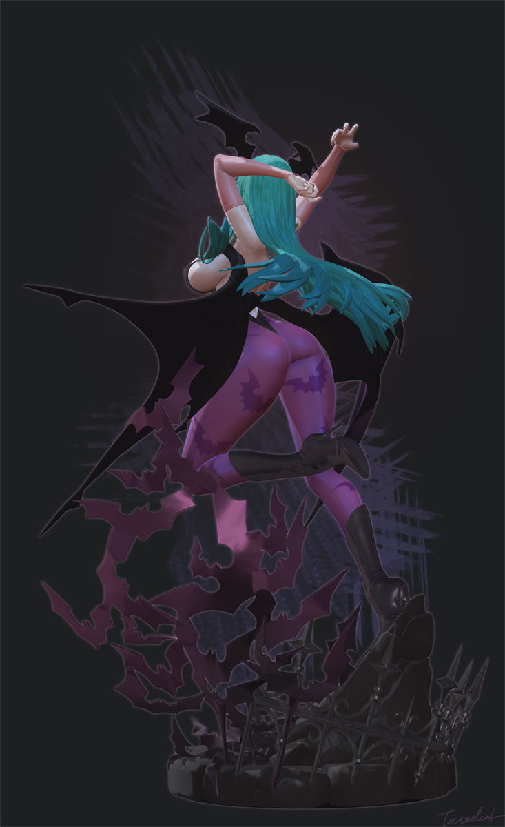 tasselcat's tweet photo. #morrigan https://t.co/lFI1uHw4rd