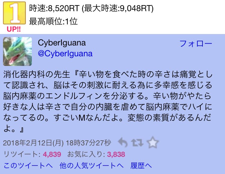 辛いと幸せは紙一重 辛いもの好きは ドm なのか 消化器内科の先生が語る脳内物質との関係 Togetter 辛いと幸せは紙一重 辛いもの好きは ドm なのか 消化器内科の先生が語る脳内物質との関係 Togetter