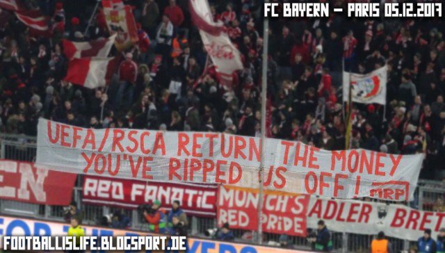 FinancialFairpl's tweet photo. Nun offiziell: Teilrückerstattung von 30€ für die @FCBayern-Fans, die beim @rscanderlecht absurde 100€ zahlen sollten. Doch auch die Bayern-Fans in den Sektoren S5, S6 mussten mit 70€ mehr zahlen als die Heimfans in vergleichbaren Bereichen (40€, S1, S2). #RSCAFCB https://t.co/9MWYeGk9On