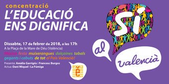 A la roda de premsa per convocar la concentració de dissabte a València.
En una setmana tan important, en la que s'aprovarà la llei per la implantació d'un model plurilingüe al sistema educatiu valencià, cal estar i dir ben alt #SiAlValencia
