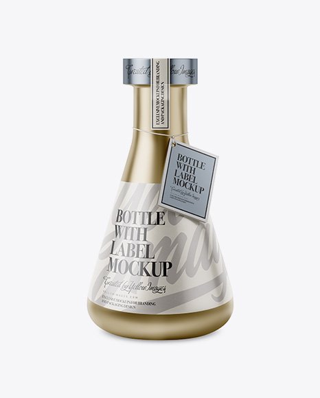 Download Yellow Images On Twitter Metallic Bottle With Paper Label Mockup Https T Co Hjiuhdb4o2 PSD Mockup Templates