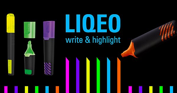 WerbeDirect's tweet image. #LIQEO #write &amp;amp; #highlite. Neuer #Highliter, kein Austrocknen, 6 Leuchtfarben, neues Flüssigkeitenleitsystem, höhere Leuchtkraft, längere Schreibdauer, #umweltfreundlicher, produziert nach EN-71, 4STM D-4236.
mailings.roster-werbemittel.de/m/7007809/
