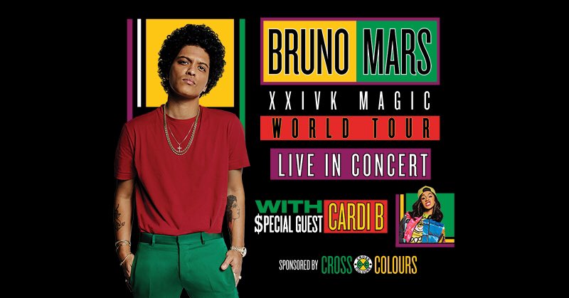 BrdgstoneArena's tweet photo. ANNOUNCEMENT: Grammy Award winner and world-renowned @BrunoMars is bringing 24K Magic World Tour, with special guest @iamcardib to @BrdgstoneArena on Sunday, October 7!

Tickets on sale Friday, February 16 at noon https://t.co/ueM7MM5wRe