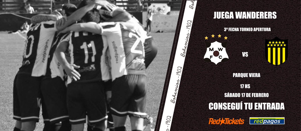 #ENTRADAS| 🎟 #Hoy se habilitan la venta de entradas para socios de <a href="/OficialCAP/">PEÑAROL</a> y <a href="/mwfc_oficial/">Montevideo Wanderers</a>.

📲 <a href="/RedTicketsUY/">RedTickets Uruguay</a> 
📍 <a href="/RedpagosOficial/">Redpagos Oficial</a> 

Info: 👉🏻 mwfc.com.uy/entradas-vs-pe…