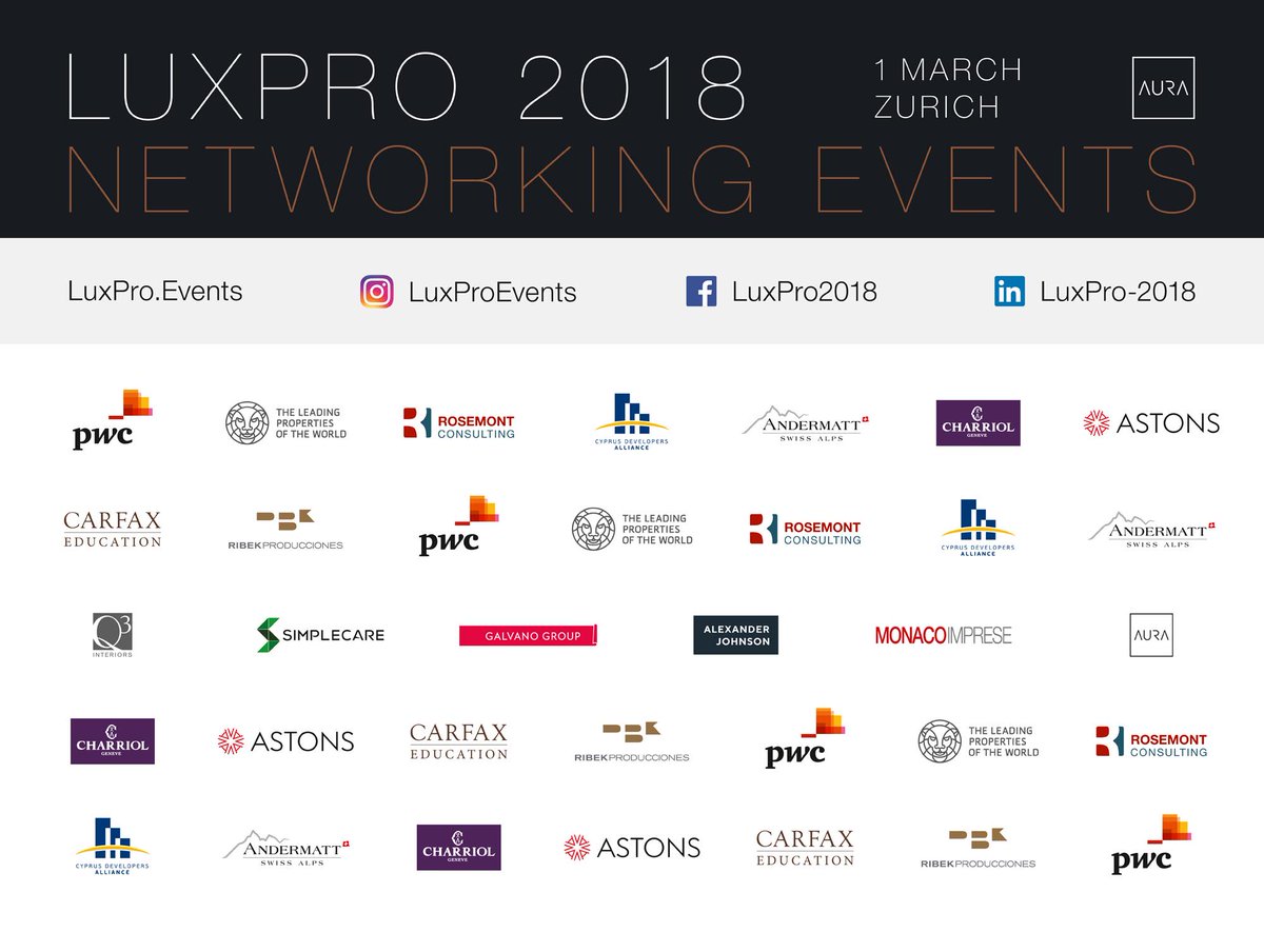 leadingpro's tweet photo. We at The Leading Properties of the World are honored to be a part of the LuxPro Networking Event and can't wait to meet our long-term partners and new colleagues in Zurich on the 1st of March in AURA. 

Contact us to learn more!

#luxpro #realestatemarketing #propertymarketing https://t.co/cW4Ah21uWL